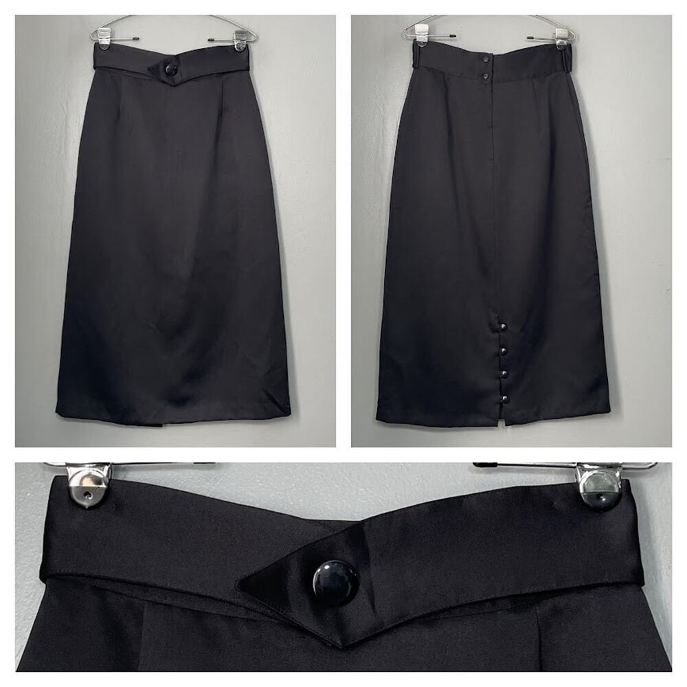 Vintage Tuxedo Skirt Fits Size Small Black Maxi Classic Event Evening Whimsigoth